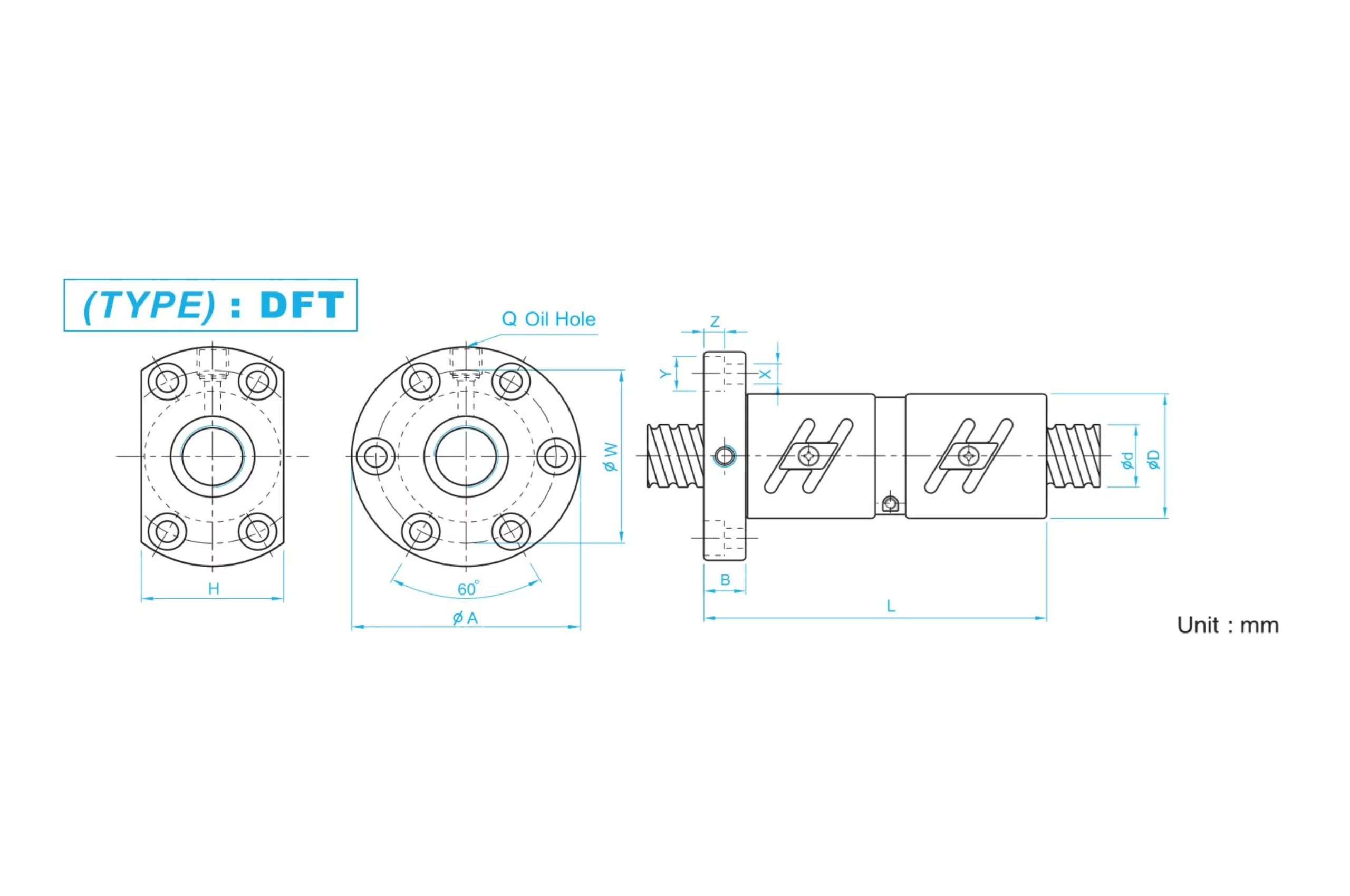 Dftr Dft Type Ball Screw