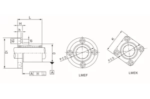 Lmef Lmek Flanged Linear Motion Ball Bearing
