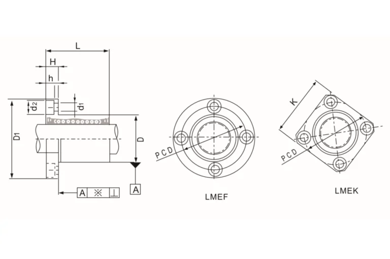 Lmef Lmek Flanged Linear Motion Ball Bearing